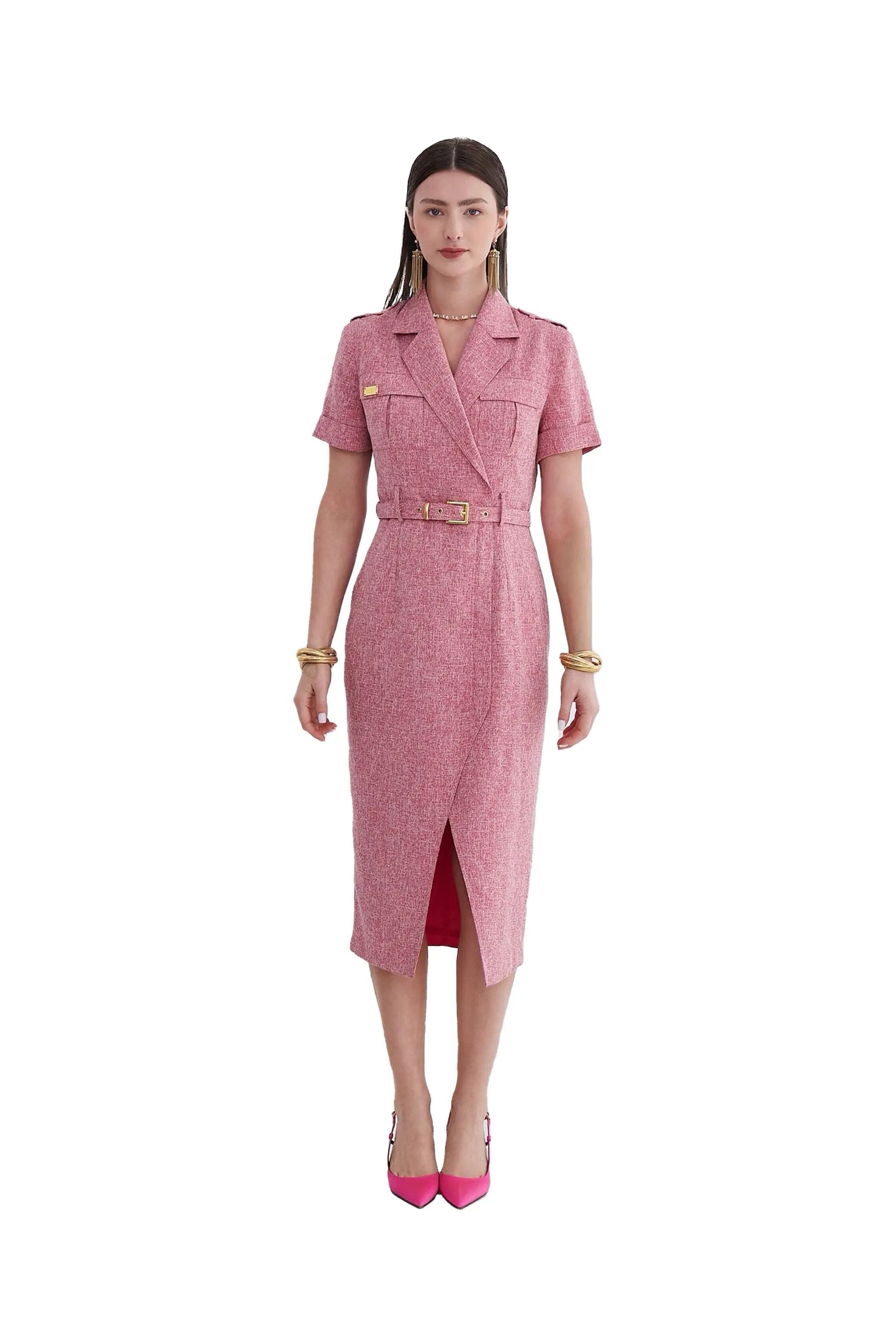 Women’s Summer Temperament Elegance with Nipped Waists V-neck Suit ULA
